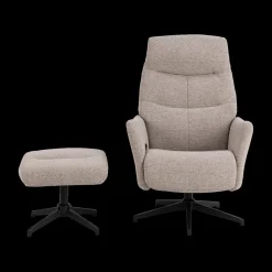 Ygo Relaxfauteuil HALDOR met Poef Monza Beige| Relaxen