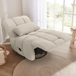 Ygo Relaxfauteuil RONALDO Ribfluweel Greige| Fauteuils