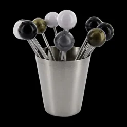 Ygo S/12 Cocktailprikkers APRO RVS M/Potje| Aperitief & Wijn