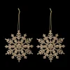 Ygo S/2 Hangers FLAKE Glitter Goud| Kerst