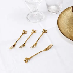 Ygo S/4 Koffielepel FEUILLI Rvs Goud| Bestek