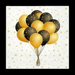 Ygo S/20 Serviet BALLOON Ballonnen Geel/Zwart| Tafellinnen & -Textiel
