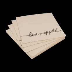 Ygo S/20 Serviet BON APPETIT Beige/Zwart| Tafellinnen & -Textiel