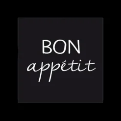 Ygo S/20 Serviet BON APPETIT Zwart/Wit| Tafellinnen & -Textiel