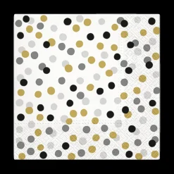Ygo S/20 Serviet CONFETTI Goud/Grijs/Zwart| Tafellinnen & -Textiel