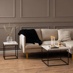Ygo Salontafel AGNES Travertijnlook 40x45| Salontafels & Bijzettafels