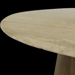 Ygo Salontafel ANANTA Ø80 Travertin/Mango Donkerbruin| Salontafels & Bijzettafels