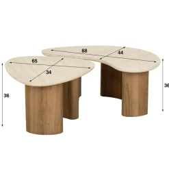 Ygo Salontafel AUDE S/2 Organisch| Salontafels & Bijzettafels