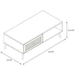 Ygo Salontafel CANNA Naturel B110| Salontafels & Bijzettafels
