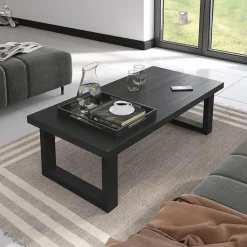 Ygo Salontafel CASTELLO 130x65 Zwarte Eik| Salontafels & Bijzettafels