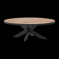 Ygo Salontafel DELPHINE Ovaal 130x70 Sterpoot Zwart| Salontafels & Bijzettafels