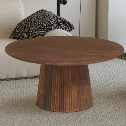 Ygo Salontafel DOMINGO Mango Lichtbruin Ø80| Salontafels & Bijzettafels
