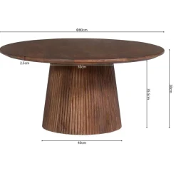 Ygo Salontafel DOMINGO Mango Lichtbruin Ø80| Salontafels & Bijzettafels