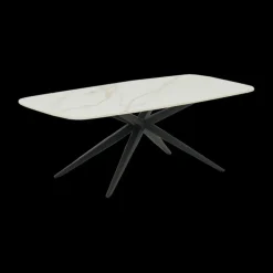 Ygo Salontafel DOMINIK 130x46 Keramiek Wit/Cognac| Salontafels & Bijzettafels