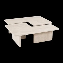 Ygo Salontafel ISANDRO 2Del. 120x120 Decor Travertin| Salontafels & Bijzettafels