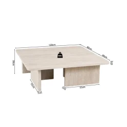 Ygo Salontafel ISANDRO 2Del. 120x120 Decor Travertin| Salontafels & Bijzettafels