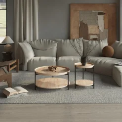 Ygo Salontafel JACOB Ø80 M/Onderblad Oude Eik| Salontafels & Bijzettafels
