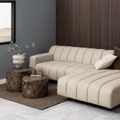 Ygo Salontafel LIVA S/2 Rond Bruin Delhi Marmer| Salontafels & Bijzettafels