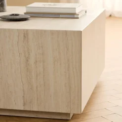 Ygo Salontafel LIVA Travertijnlook Vierkant 90| Salontafels & Bijzettafels