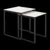 Ygo Salontafel MARCO S/2 Keramiek Wit/Metaal Zwart| Salontafels & Bijzettafels