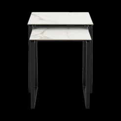 Ygo Salontafel MARCO S/2 Keramiek Wit/Metaal Zwart| Salontafels & Bijzettafels