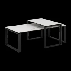 Ygo Salontafel MARCO S/2 Keramiek Wit/Metal Zwart| Salontafels & Bijzettafels