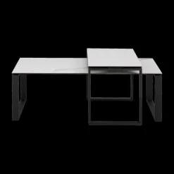 Ygo Salontafel MARCO S/2 Keramiek Wit/Metal Zwart| Salontafels & Bijzettafels