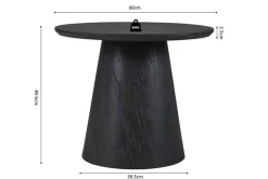 Ygo Salontafel NATHAN Ø60 Decor Donkerbruin| Salontafels & Bijzettafels