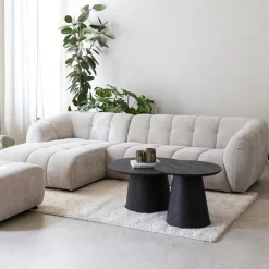 Ygo Salontafel NATHAN Ø80 Decor Donkerbruin| Salontafels & Bijzettafels