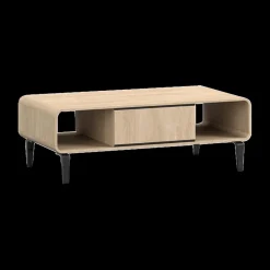 Ygo Salontafel NESTOR Eik/Zwart B135| Salontafels & Bijzettafels