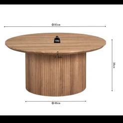 Ygo Salontafel PORTO Decor Oude Eik Ø80| Salontafels & Bijzettafels