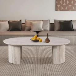 Ygo Salontafel PORTO Ovaal 120x70 Travertijnlook| Salontafels & Bijzettafels