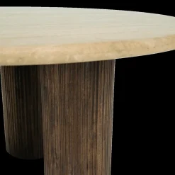 Ygo Salontafel PURNIMA Ø90 Travertijn/Mango Donkerbruin| Salontafels & Bijzettafels