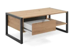 Ygo Salontafel ROCKY 100x55 Artisan Eik/Anthraciet| Salontafels & Bijzettafels