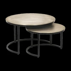 Ygo Salontafel set CELIA verouderd zilver| Salontafels & Bijzettafels