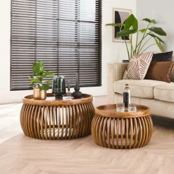 Ygo Salontafel Set van 2 LOUA Mango| Salontafels & Bijzettafels