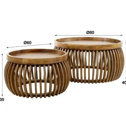 Ygo Salontafel Set van 2 LOUA Mango| Salontafels & Bijzettafels