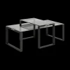 Ygo Salontafel Set van 2 MARCO Glas Smoke/Metal Black| Salontafels & Bijzettafels
