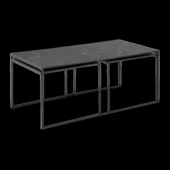 Ygo Salontafel Set van 3 RADDEL Mel. Marble/Metal Black| Salontafels & Bijzettafels