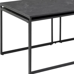 Ygo Salontafel Set van 3 RADDEL Mel. Marble/Metal Black| Salontafels & Bijzettafels