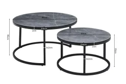 Ygo Salontafel set VINNIE Grijs| Salontafels & Bijzettafels