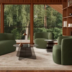 Ygo Salontafel SKOGA Ø80 Glass Smoked| Salontafels & Bijzettafels