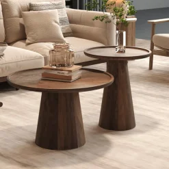Ygo Salontafel TIAGO Ø65 Mango Lichtbruin| Salontafels & Bijzettafels