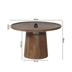 Ygo Salontafel TIAGO Ø65 Mango Lichtbruin| Salontafels & Bijzettafels