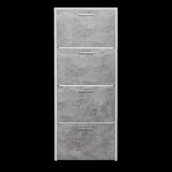Ygo Schoenenkast 4L, B64-H158, Wit-Beton| Schoenkasten & Rekken