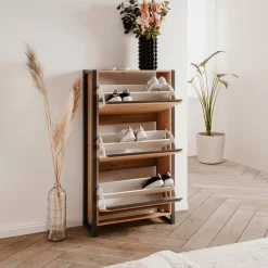 Ygo Schoenenkast ROCKY Artisan Eik/Antraciet| Schoenkasten & Rekken
