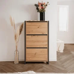 Ygo Schoenenkast ROCKY Artisan Eik/Antraciet| Schoenkasten & Rekken