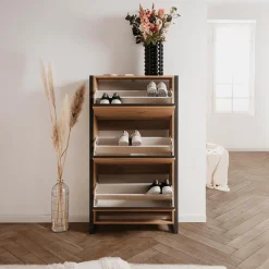 Ygo Schoenenkast ROCKY Artisan Eik/Antraciet| Schoenkasten & Rekken