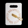 Ygo Serveerplank BON APPETIT M/Kaasmesje Wit/Goud| Servies|Tafelaccessoires
