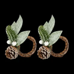 Ygo Servetring S/2 DENRY Besneeuwde Tak| Tafelaccessoires